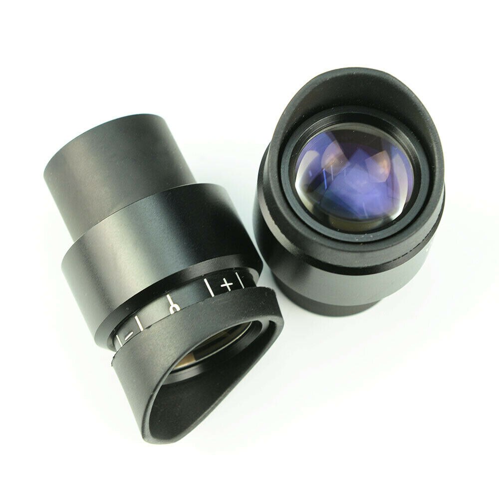 Wide Field 23mm Magnifiction 10x Stereo Microscope Zoom Eyepiece Adjustable Diopter 30mm Dia Microscopio Eyepieces with Eye Cups