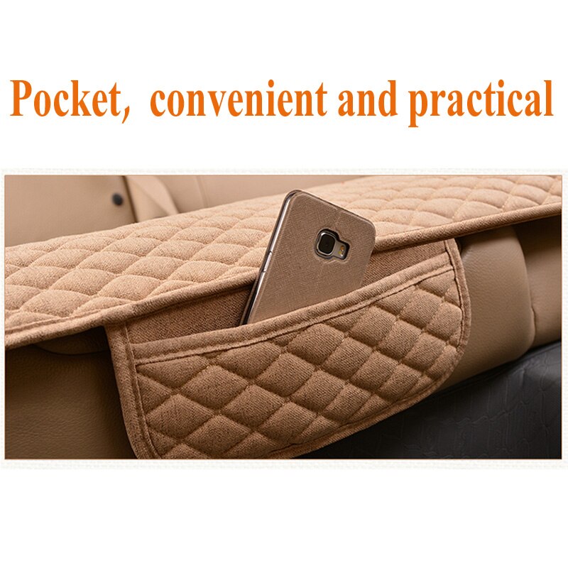 Stof Auto Bekleding Vier Seizoenen Voor Achter Vlas Kussen Ademende Protector Mat Pad Auto accessoires Universele Voor Alle Model