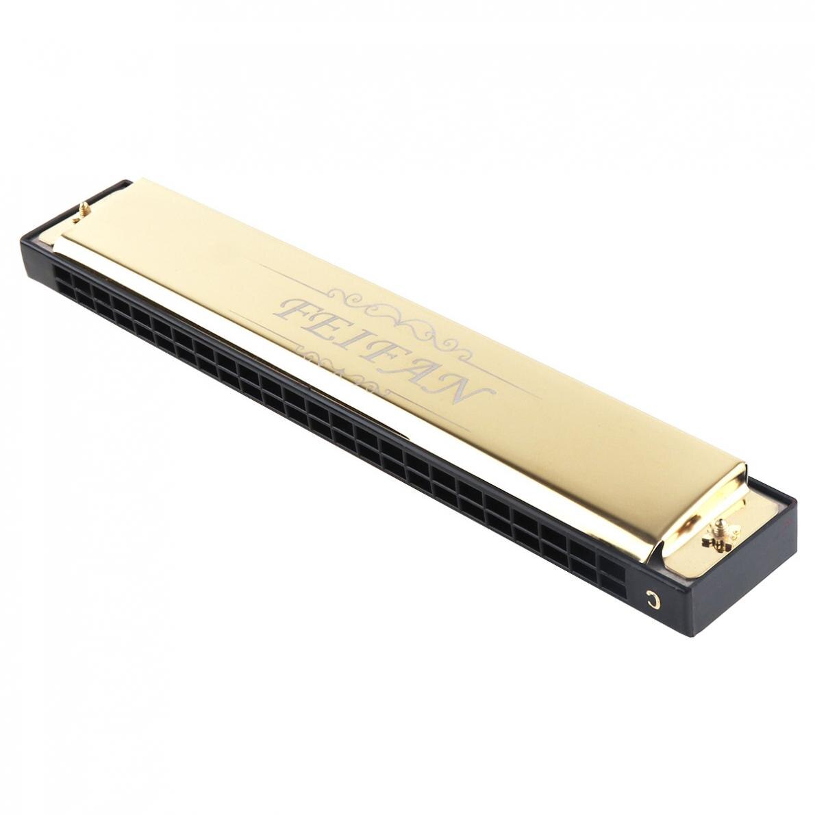 Feifan Goud 24 Gaten 8K Titanium Harmonica Tremolo Tone Keyc Harp Mondharmonica Muziekinstrumenten