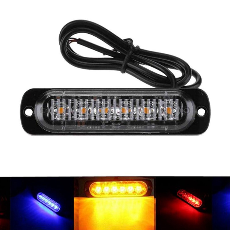 75cm dc 12v 6 led strobe advarselslys gitter blinkende lysbjælke ultra-tynd lastbil bil lampe anti-kollisioan anti-støv signal lampe