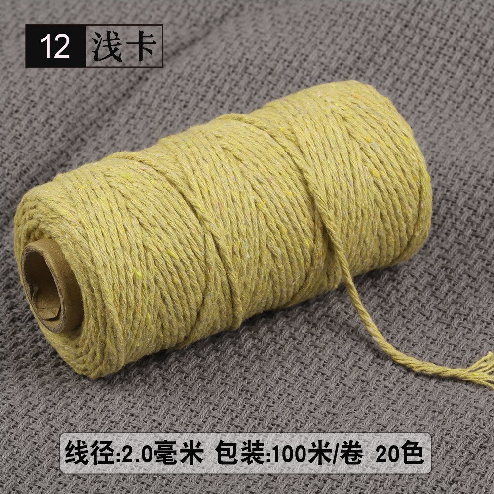 2mm Thick Cotton Cord Rope Thread Yarn Crochet Macrame Cotton Cord Reel 100M: Shallow card
