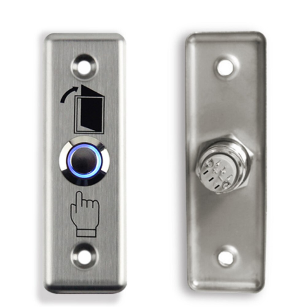 Stainless Steel Rectangle Exit Push Door Release Button Switch With LED For Electric magnetic Lock Door Access Control