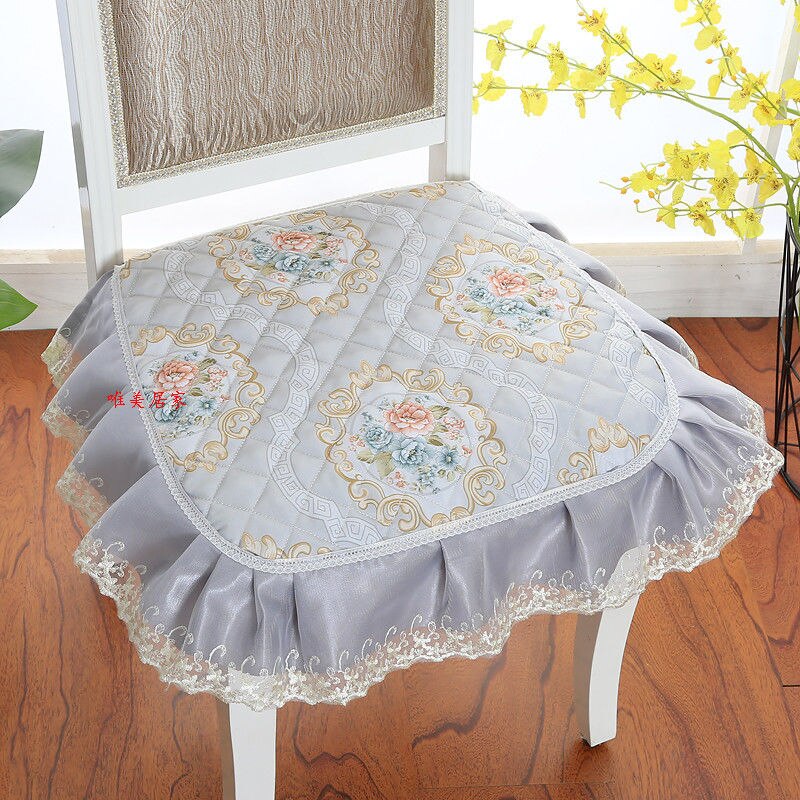 Verdikte stoelkussen student kantoor kruk kussen met kant pastorale eetkamerstoel zitkussens pad vier seizoenen billenmat: Liulijin grijs