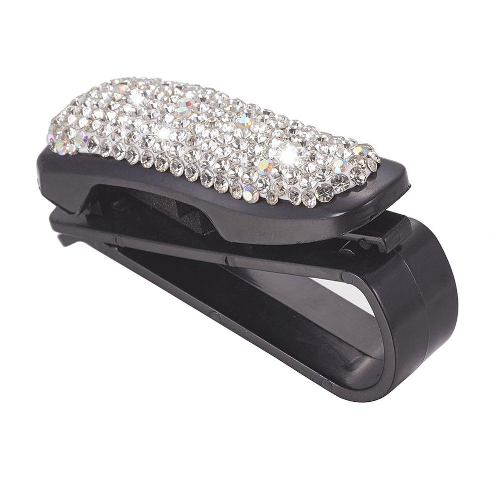 Glimmende auto zonneklep bril zonnebril houder organizer ticket clips abs auto brillenkokers