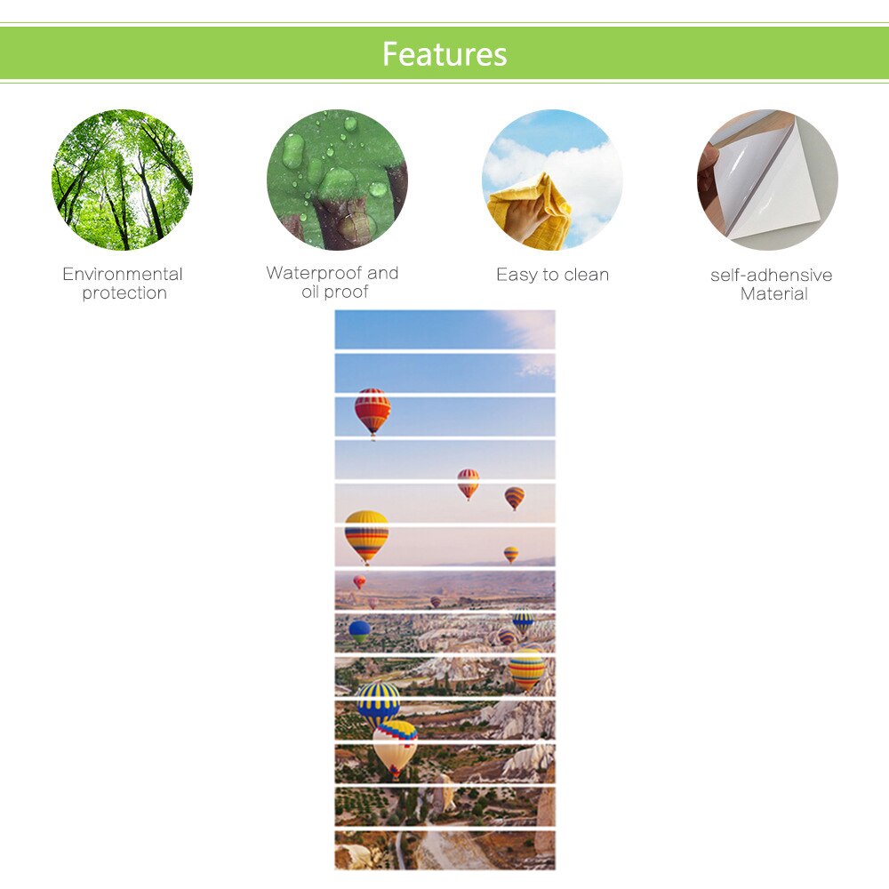 3D wodospad balon wzór zdejmowana naklejka na ścianę salon schody podłoga naklejka schody wodoodporne naklejki ścienne robić domu