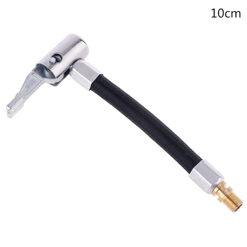 Tire Locking Air Chuck with Air Hose and Standard Tire Valve Fine Thread Air Inflator Hose Adapter for Twist On Convert to Lock: 10cm