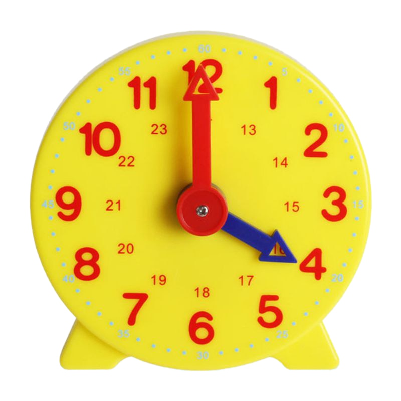 4 Inch Student Learning Clock Time Model Teacher Gear Clock 12/24 Hour School Learning Tools: Default Title