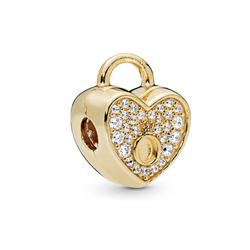 Ailes d'ange en or scintillant pour maman et papa, perles breloque en forme de cœur, adaptées au Bracelet européen Original en argent 925, bricolage de bijoux pour femmes: Nu