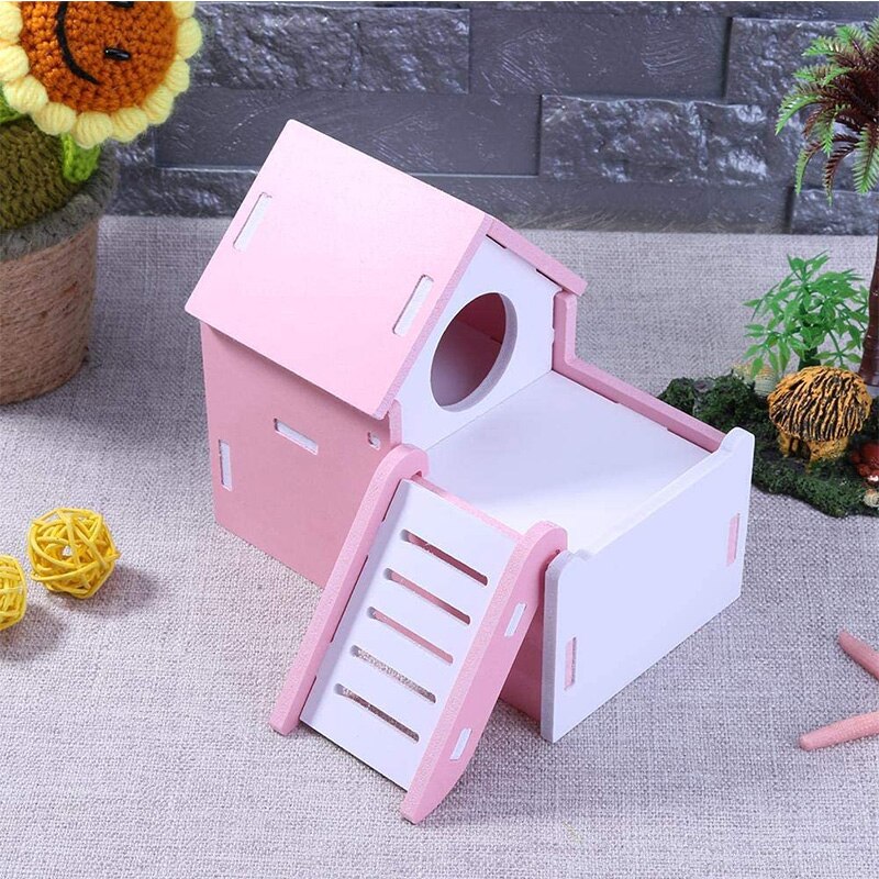 Wooden Hamster House Hideout Hut Hideaway Exercise Grandado