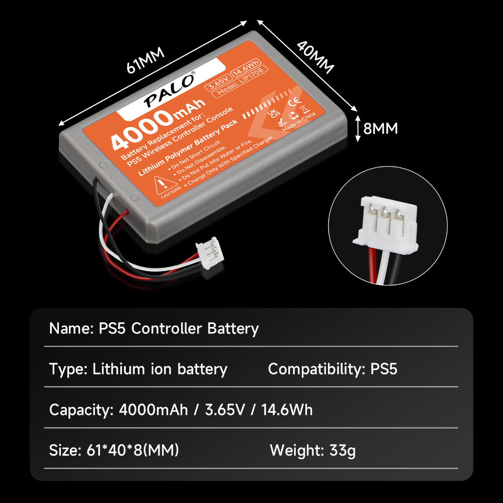 4000mAh wymienna bateria kontrolera PS5 do Sony LIP1708 Playstation 5 DualSense kontroler bezprzewodowy do gier CFI-ZCT1J CFI-ZCT1W
