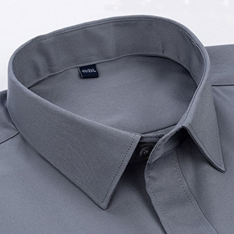 Nueva camisa resistente a las arrugas para hombre, vestido de manga larga, ajustado, sin planchar, ropa formal de negocios sociales, fácil de cuidar