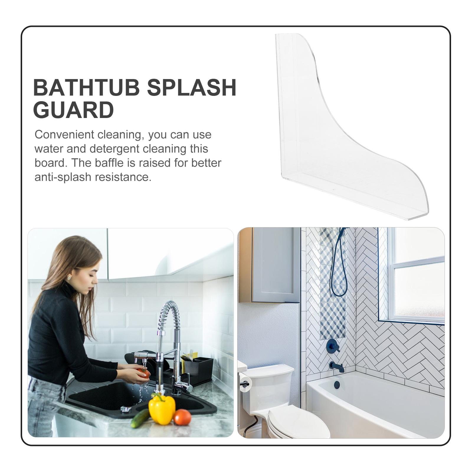 Ensemble de protection contre les éclaboussures, 2 pièces, pour salle de bains, évier, baignoire, coin de douche, bouchon d'eau, protection anti-éclaboussures en acrylique, installation de vidange
