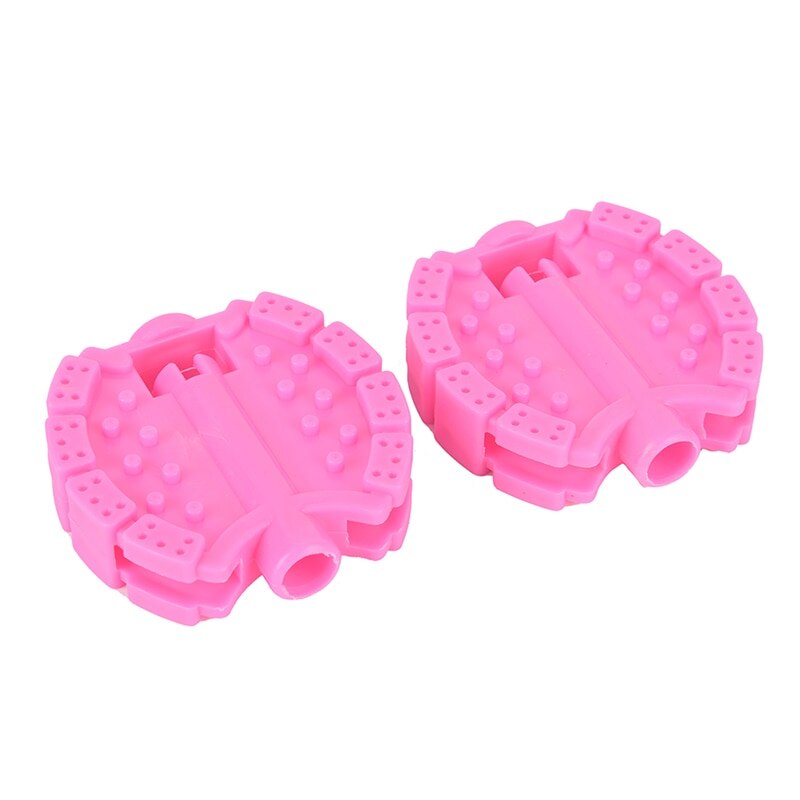 Erstatningspedal for sykkel og trehjulssykkel barn tresykel baby sykkel sykkel pedal sykkel tilbehør verktøy: Rosa