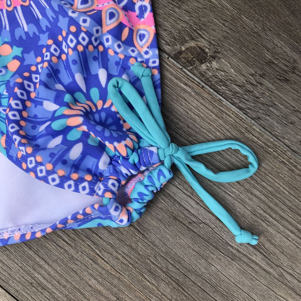 Teen Children Girls Print Africa Style One-piece Swimsuit Beach Swimwear Summer Cute Swimdress Beachwear