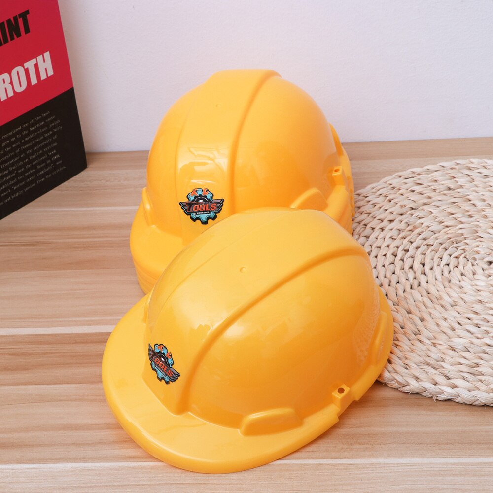 6pcs Hat Simulation Yellow Practical Construction Hat for Children Playing