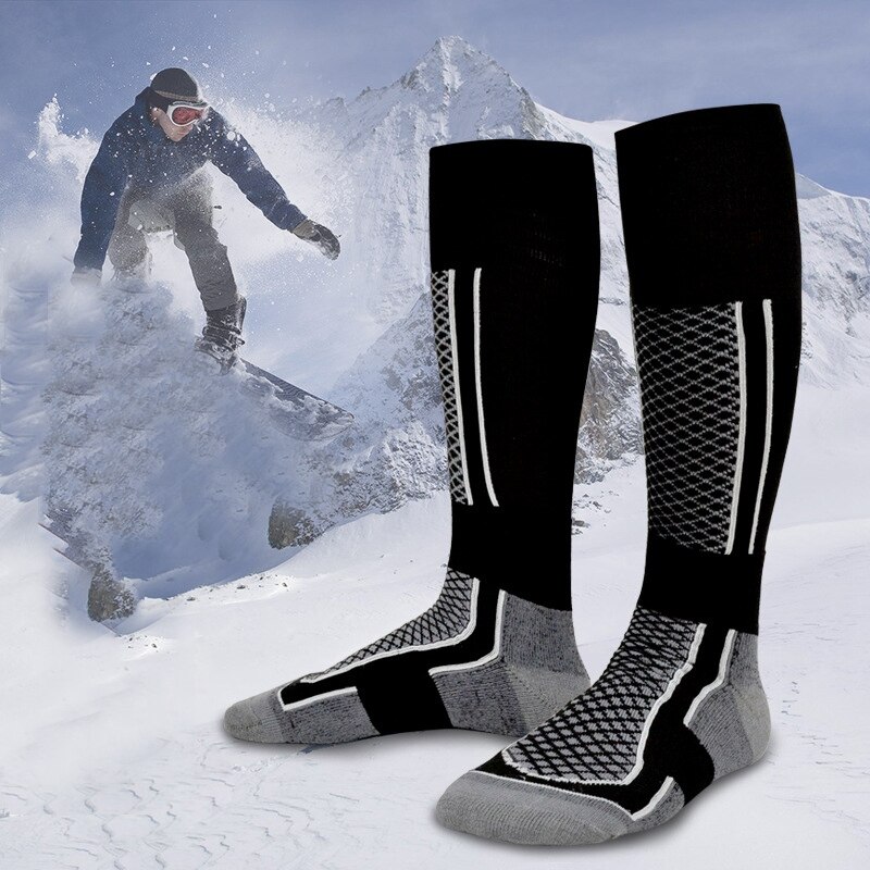 Chaussettes de Ski pour hommes et femmes-épaississement Sports de plein air bas pour Ski randonnée Snowboard