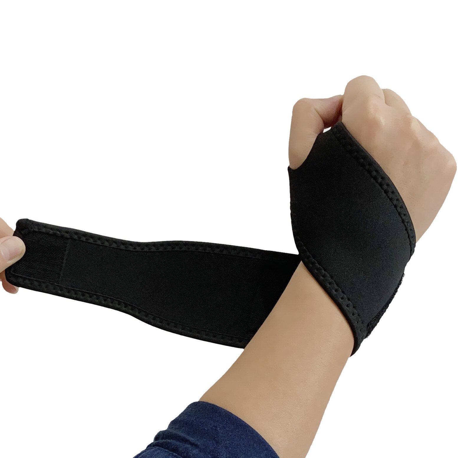 1 stück handgelenkbandage zur unterstützung von handgelenken und händen im fitnessstudio, verstellbarer bandagenriemen, handgelenkstützen für sport- und gewichtheberhandschuhe: C-schwarz