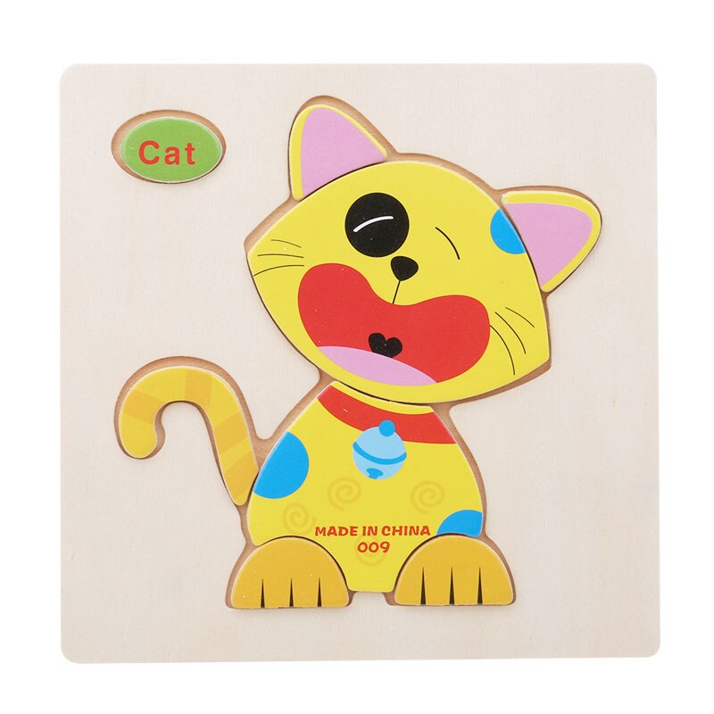 1 Pc Houten 3D Puzzel Houten Speelgoed Voor Kinderen Cartoon Dier Puzzels Intelligentie Kinderen Brain Teaser Educatief Speelgoed