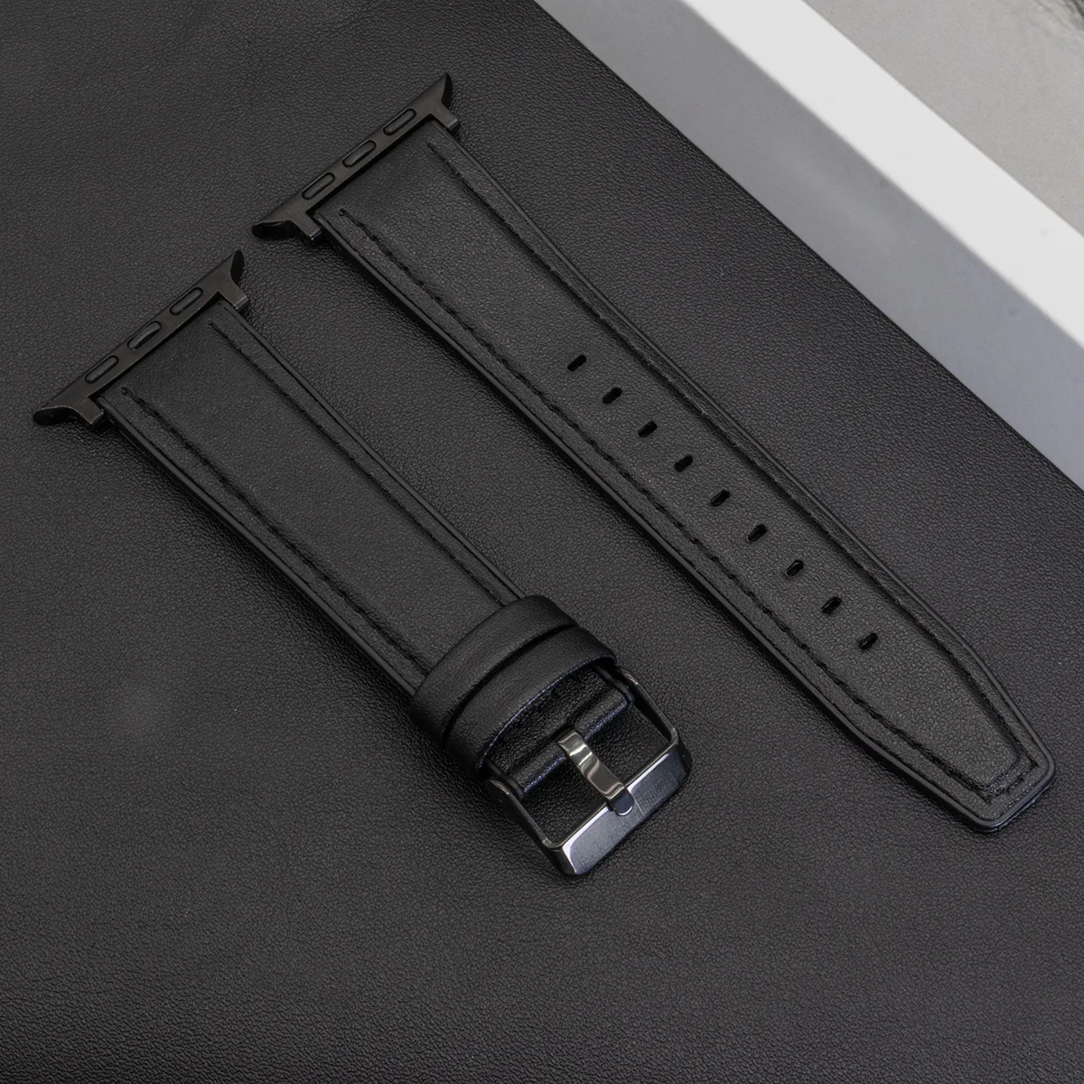 voor Apple Watch Series 10 46 mm 42 mm lederen band 9 8 7 band 45 mm 41 mm SE 6 5 4 44 mm 40 mm band Iwatch Ultra 2 1 49 mm armband: S / SMOKEY MAUVE