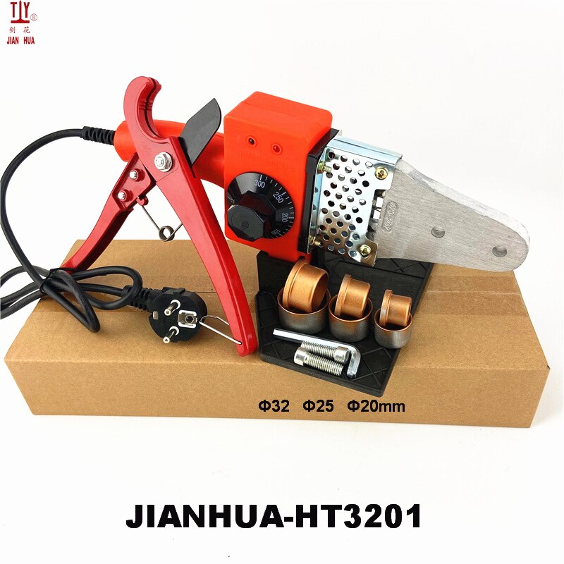 Machine à Souder les Tuyaux en PVC avec Couteau, Fer à Souder pour Tuyaux en Plastique, Analyste d'Outils de Soudage, Φ 20-32mm, 1 Ensemble: Rouge
