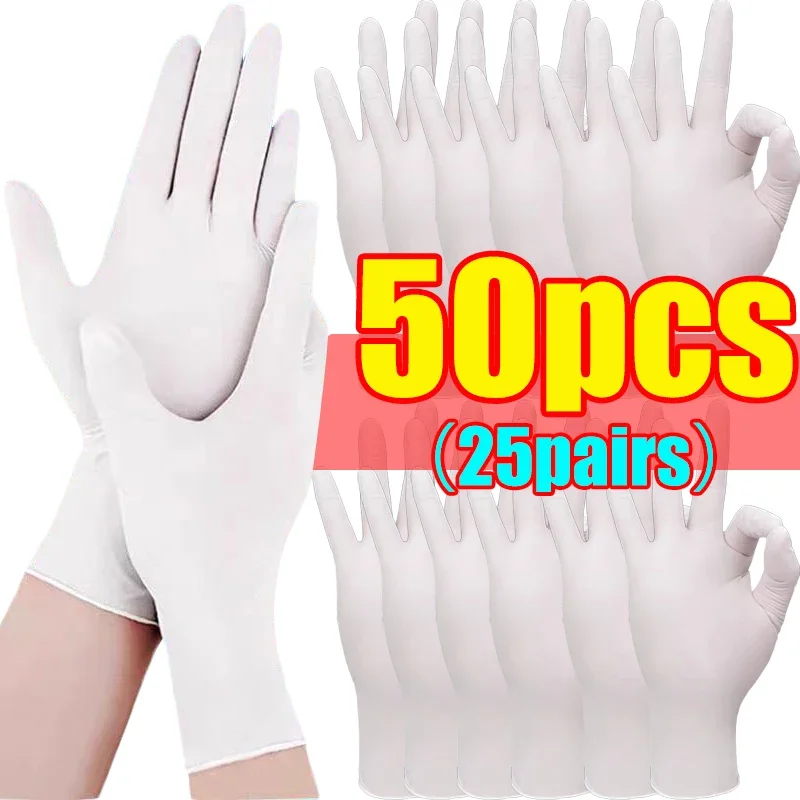Schwarze Nitril-PVC-Handschuhe, starke Handschuhe, Einwegartikel für Hausarbeit, Geschirrspülen, Auto, Industrie, Gartenarbeit, Haustierpflege, Backen, Kochwerkzeug: L / Grün