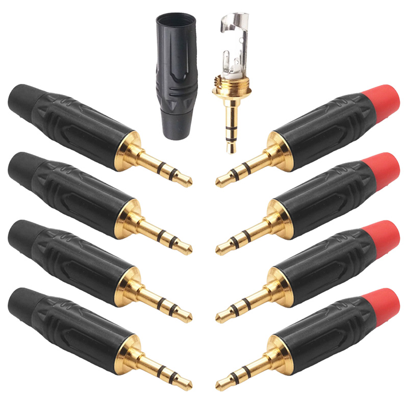 Conector de audio para auriculares de micrófono DIY chapado en oro con enchufe estéreo de 3,5 mm para conector de auriculares de 3,5 mm