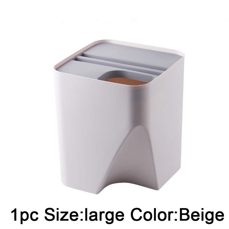 Keuken Prullenbak Prullenbak Gestapeld Sorteren Nul Afval Papelera Compost Vuilnisbak Vuilnisbak Barthroom: 1pc large beige