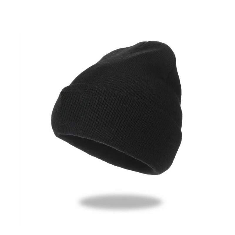 Women's Beanie Hats with Butterfly Chain Accessories for Winter Hip-Hop Knitted Hats Cap Streetwear Warm Hat Girls: black solid