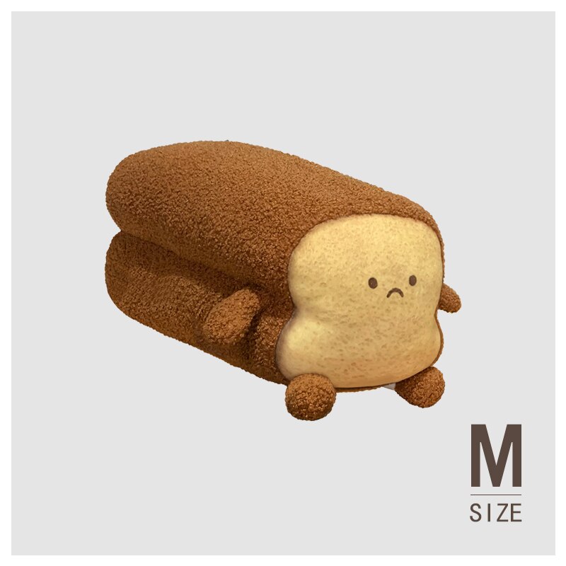Emotional Bread Toast Plush Pillow Happy Angry Cartoon with Legs S-XL Snack Decor Food Pillow