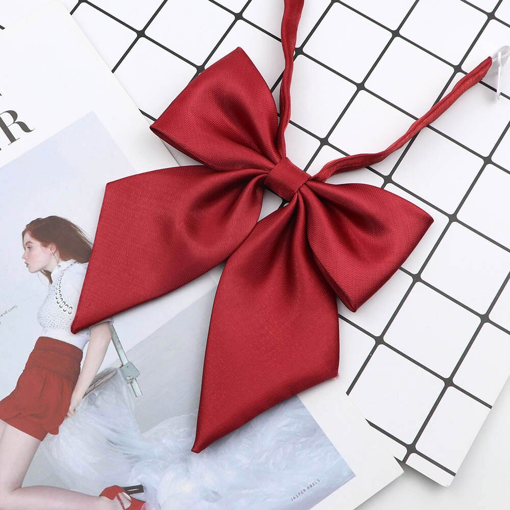Black Red Woman Bowtie Pretty Solid Color Adjustable Butterfly Bowknot Girls Ladies Wedding Dress Shirt Collar Accessory: 1