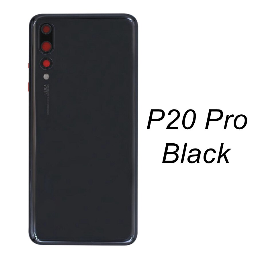 Back Glass Cover For Huawei P20 Pro Back Cover Battery Door Glass P20 Lite Rear Housing Panel Case With Camera Lens Replacement: P20 Pro-Black