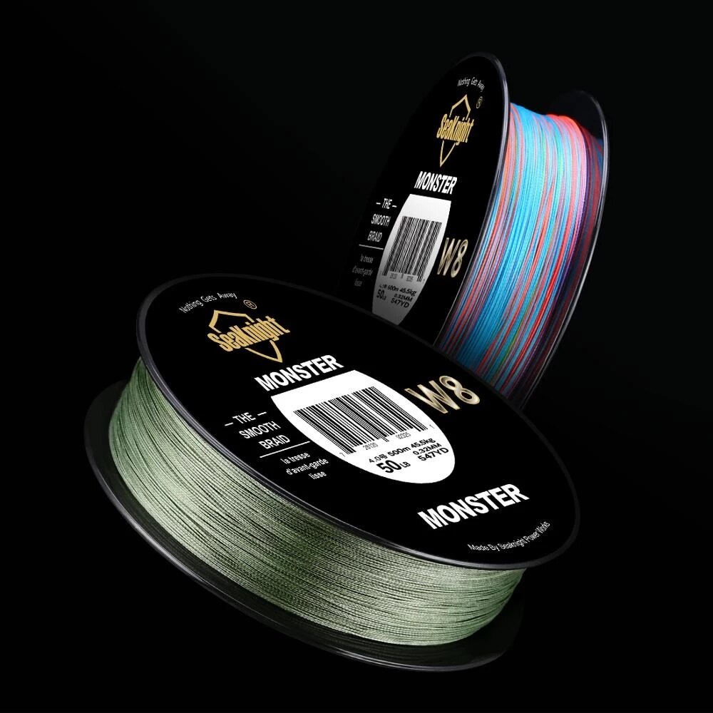 SeaKnight Monster/Manster W8 Multi-Color 8 hebras PE sedal 300M líneas trenzadas lisas pesca de carpa 15 20 30 40 50 80 100LB