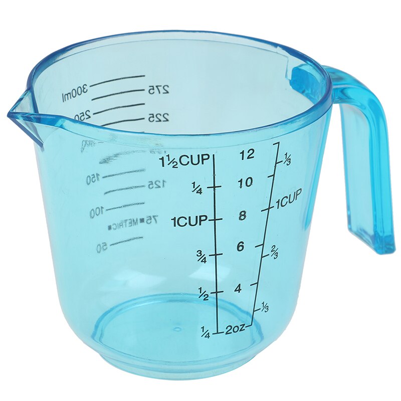 Jarra medidora de plástico de 300ml para superficie, suministros de herramientas de cocina, taza de con graduada: Azul