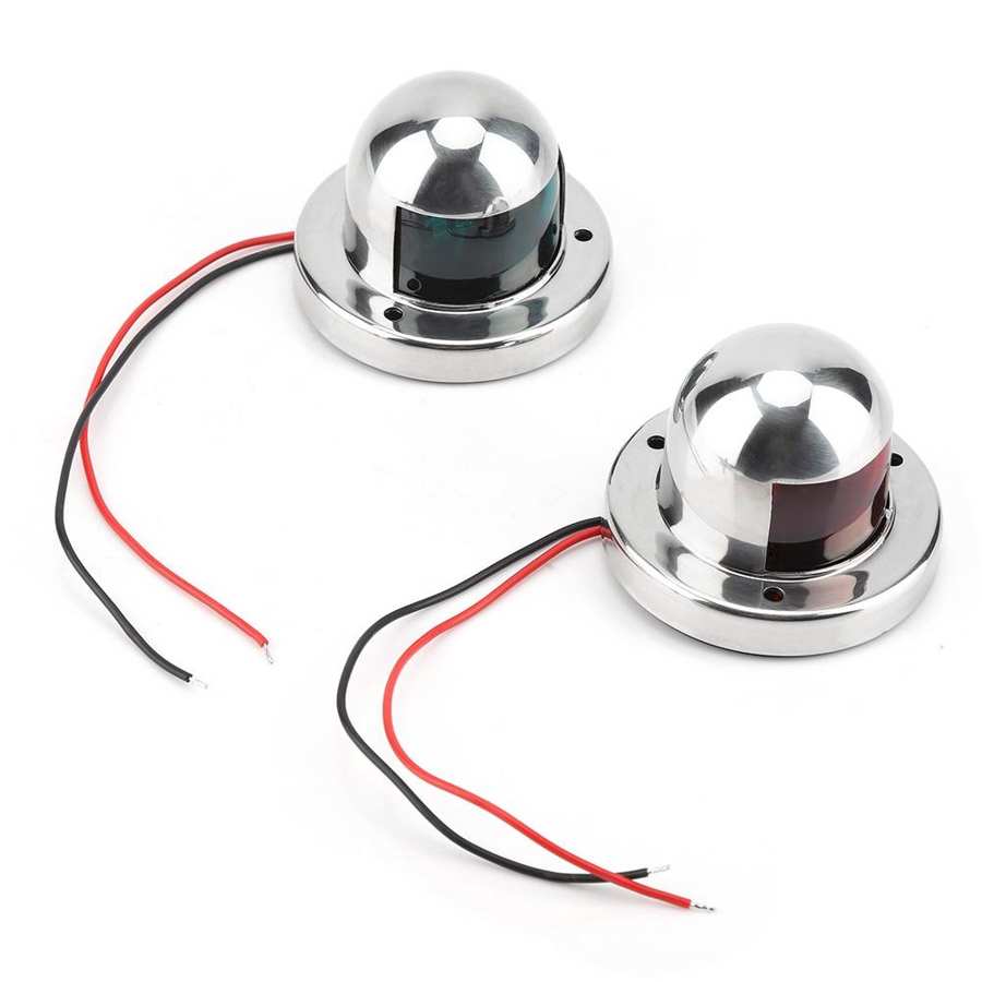 Båt led navigationsljus bi färg marin båge ljus röd grön 12v rostfri