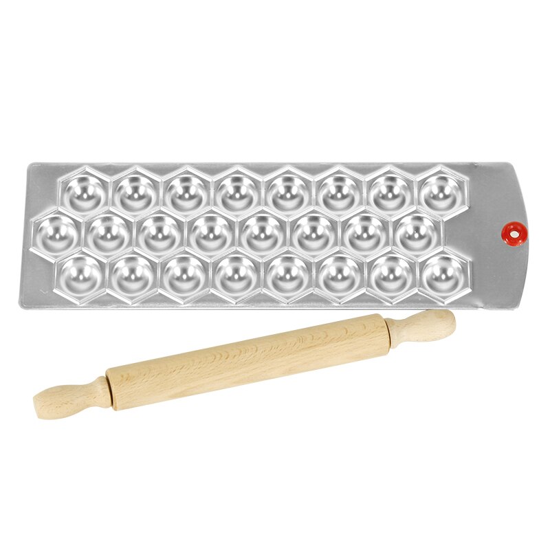 Ravioli Molding Tray Plate Set With a Wooden Rolling Pin Aluminum Alloy Pasta Cutter Ravioli Maker Dumpling Making Mold Plate