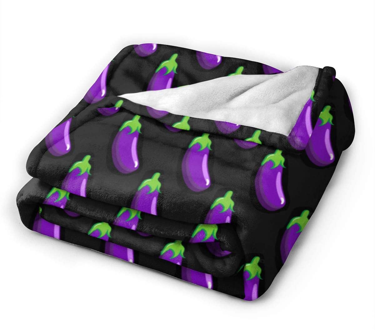 Aubergine Groente Patroon Deken Flanel Fleece Deken Zachte Microfiber Deken Voor Sofa Kantoor Bed En Reizen 50 "X 40"