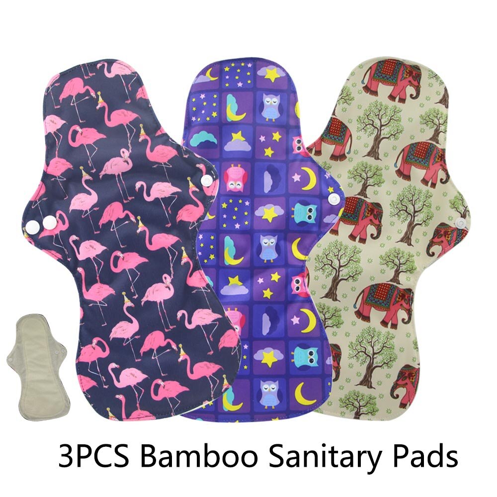 Compresas menstruales de carbón de bambú reutilizables, compresas sanitarias de flujo pesado, lavables, para uso nocturno, Extra grandes, 2 uds.: 455659