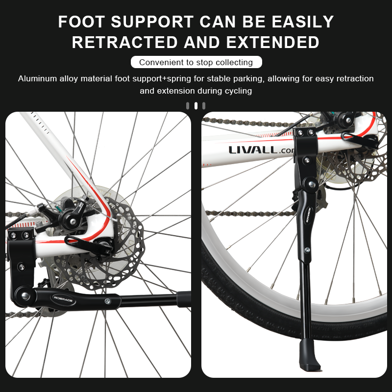 RIDERACE Fahrradständer, verstellbar, Aluminiumlegierung, MTB, Mountainbike, seitlich, hinten, Parkständer, Rennrad, Ständer