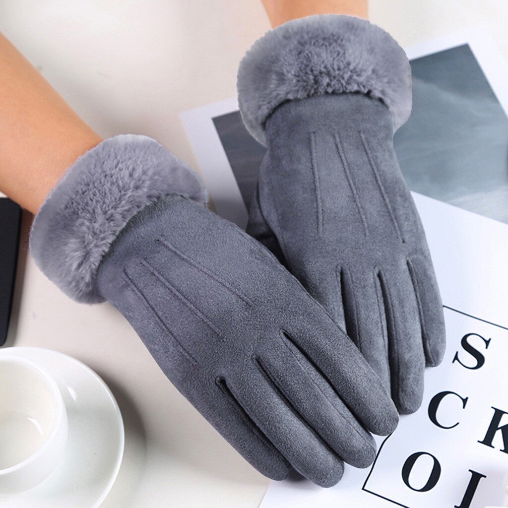 Women's Gloves In Autumn And Winter Windproof Warm Plus Velvet Gloves Winter Snow Ski Warm Gloves Riding Cycling Cute Gloves#t2