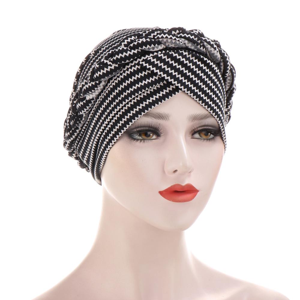 nueva impresión musulmán Hijab Turbante para las mujeres gorro estilo bohemio árabe de la hiyab interior Bonnet Femme Musulman Turbante Mujer: 1