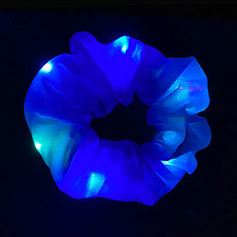 Popular parpadeante iluminado chica lazo para el cabello LED luminoso chica Scrunchies mujeres brillante Scrunchy cuerda para el cabello accesorios para el cabello: XS / Rojo