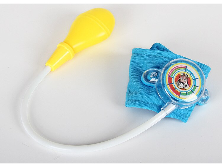 Juego de juguete educativo para niños pequeños, estetoscopio de simulación de juego de rol, presión arterial, juguetes educativos de aprendizaje: Azul
