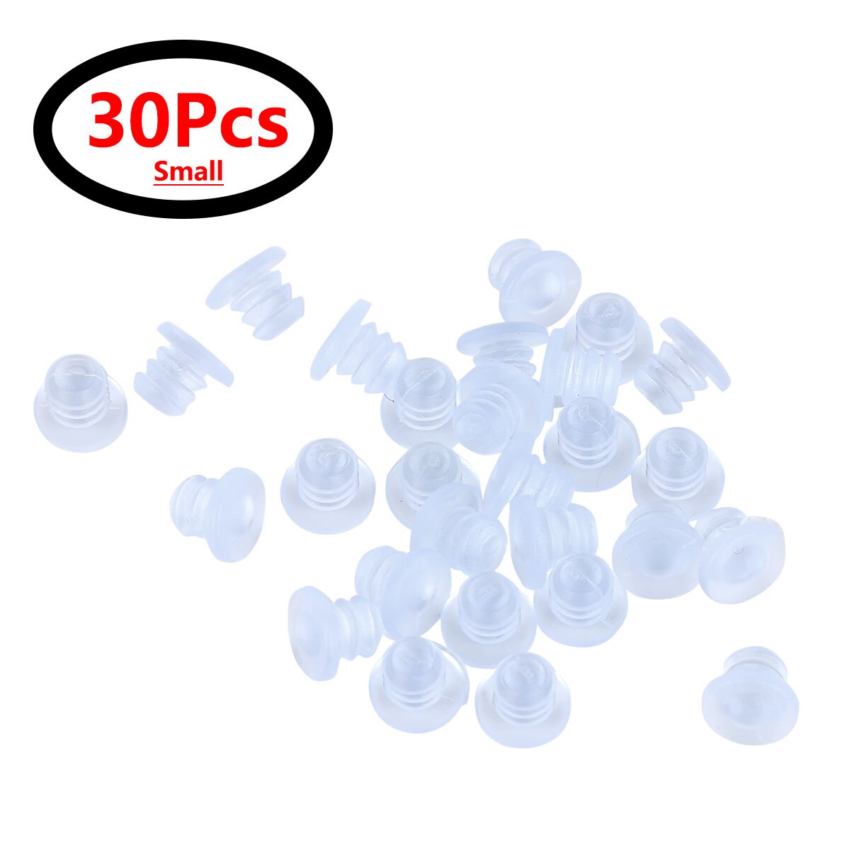 30 Pieces Clear Rubber Feet Glass Table Top Spacers Anti Collision Embedded Anti Vibration Table Cabinet Door Furniture Pads: Clear Small