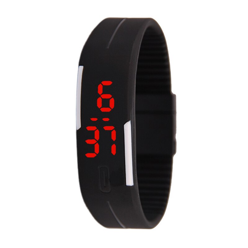 Digitale Horloge Voor Kinderen Led Rechthoekige Wijzerplaat Sport Kinderen Horloges Jongens Meisjes Klok Elektronische Vrouwen Montre Enfant: Black