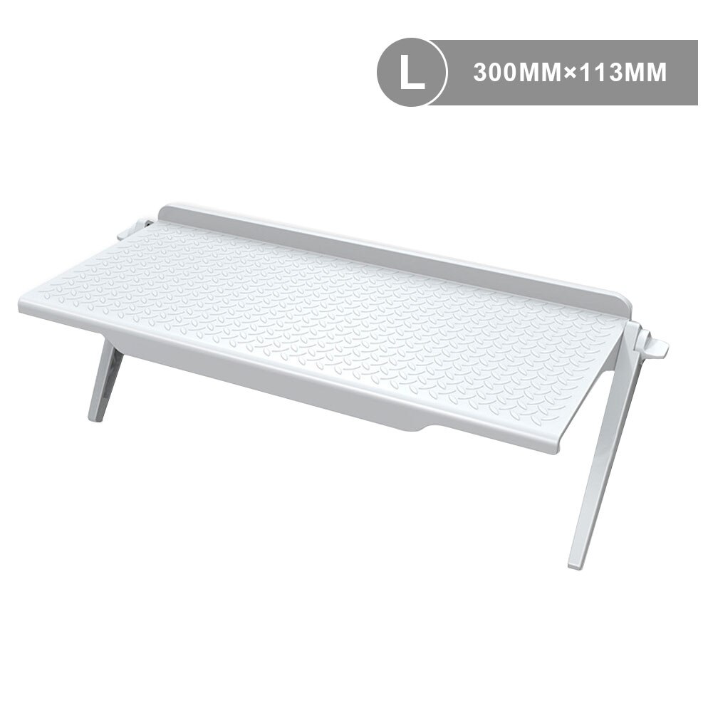 Computer Monitor Rack Plastic LCD TV Top Screen Bracket Multifunctional Home Office Storage Rack Shelf: White L
