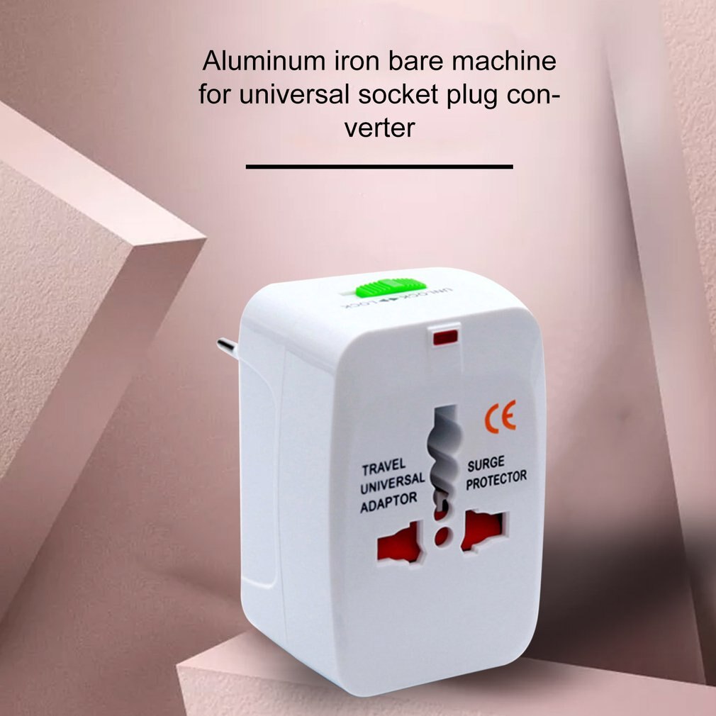 Universal Conversion Socket Plug Converter Aluminum Iron Bare Metal White Travel Multi-function Plug Converter