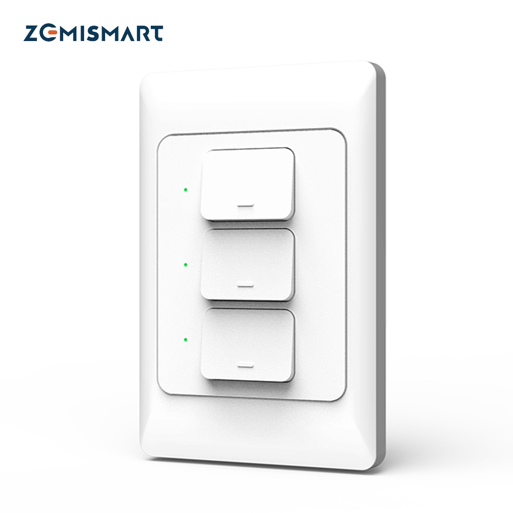 Interruptor de luz de pared Zemismart US AU WiFi Alexa Google Home TUYA APP Control una banda dos tres bandas interruptores físicos