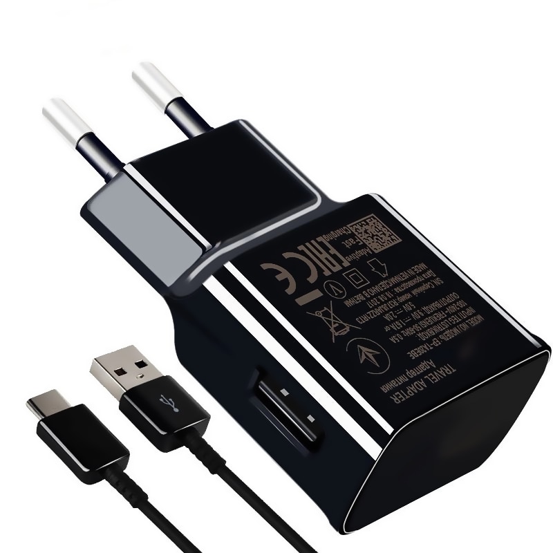 Cargador rápido USB C para dispositivos Samsung S8, S9 plus, adaptador de viaje Kabel de 1,2 m, EU/US, note 8, S9, S8, C5, c7, C9 pro