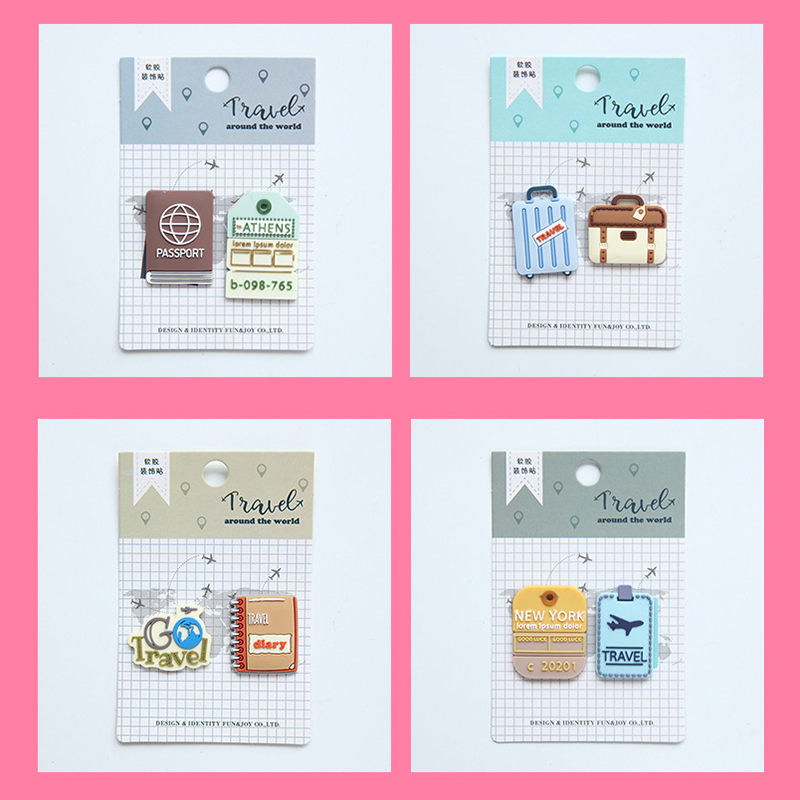 Computer stickers 3D bubble stickers soft plastic decorative painting stickers Refrigerator notebook stickers: 4Pcs C