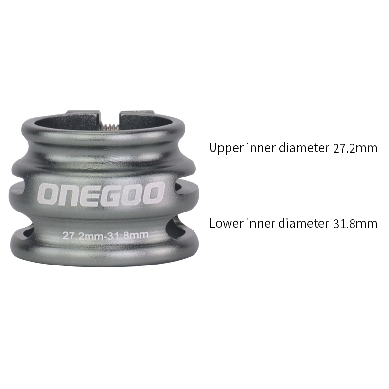 Onegoo Dubbellaags Fiets Zadelpen Verstelbare Klem 31.8/34.9Mm Aluminium Mtb Racefiets Carbon Zadelpen Buis clip: Gray 27.2-31.8mm